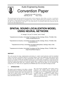 Spatial sound localization model using neural networks