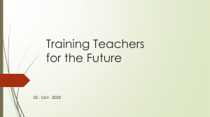 Training Teachers for the future - introduction to Teaching Methods