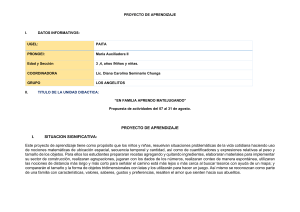 PROYECTO DE APRENDIZAJE AGOSTO