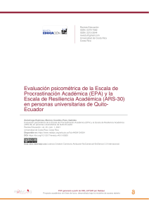 Evaluación psicométrica de la Escala de Procrastinación Académica (EPA) y la Escala de Resiliencia Académica (ARS-30) en personas universitarias de QuitoEcuador