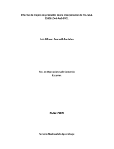 Informe de mejora de productos con la incorporación de TIC Luis Saumeth