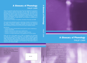 EN - Carr P.：A Glossory of Phonology 2008