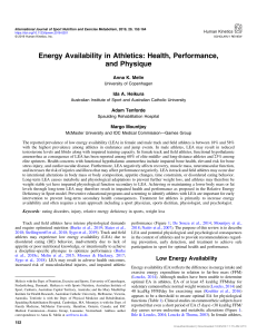 [15432742 - International Journal of Sport Nutrition and Exercise Metabolism] Energy Availability in Athletics  Health, Performance, and Physique