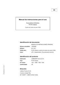 Manual de Instrucciones Excavadora Liebherr R 916 Classic