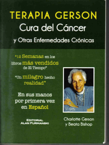 TERAPIA DE GERSON Cura del Cancer y Otra