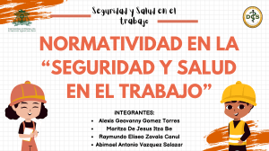 NORMATIVIDAD EN LA SEGURIDAD Y SALUD EN EL TRABAJO