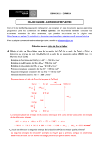 ENLACE QUÍMICO, ejercicios propuestos