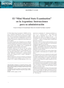 El MMSE en Argentina - Instrucciones para su administracion
