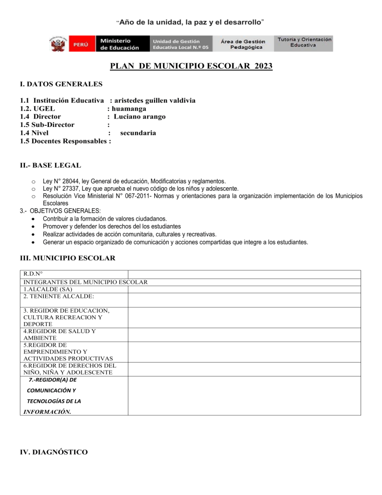 PLAN DE MUNICIPIO ESCOLAR