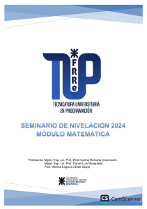 TUP-SEMINARIO DE NIVELACIÓN- Matemática