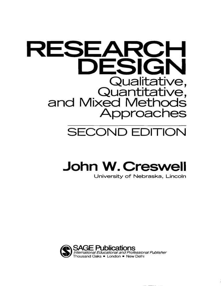 2003 Creswell A Framework for Design