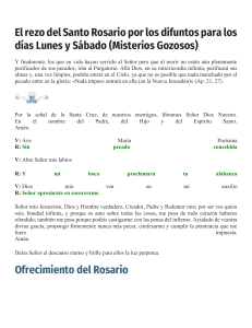 El rezo del Santo Rosario por los difuntos para los días Lunes y Sábado