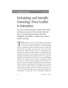 Eschatology and Scientific Cosmology - From Conflict to Interaction