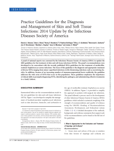 Practice Guidelines for the Diagnosis and Management of Skin and Soft Tissue Infections 2014 Update by the Infectious Diseases Society of America