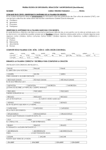 PRUEBA AREA DE ORTOGRAFÍA BACHILLERATO 1