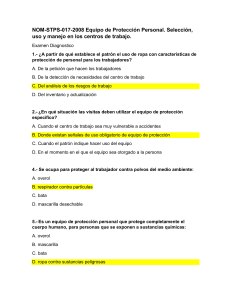 Examen EPP NOM-STPS-017-2008: Selección, Uso y Manejo