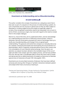  Enactment as Understanding and as Miscunderstanding