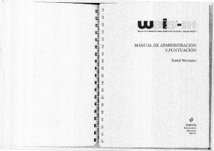 WAIS-III Manual: Administraci&oacute;n y Puntuaci&oacute;n