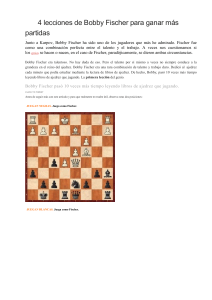 4 lecciones de Bobby Fischer para ganar más partidas  V