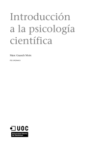 01. Introducción a la psicología científica Autor Marc Guasch Moix