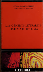 Los géneros literarios: sistema e historia, A. García Berrio