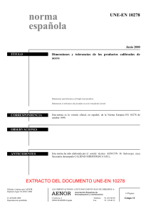 UNE EN10278 2000 Dimensiones y tolerancias de los productos calibrados de aceros