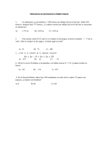 PREGUNTAS DE MATEMATICA 1RO