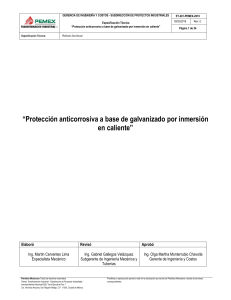 ET-281-PEMEX-2019 PROTECCIÓN ANTICORROSIVA A BASE DE GALVANIZADO POR INMERSIÓN EN CALIENTE.