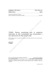 NTP 399.161: Instalaci&oacute;n de Tubos Termopl&aacute;sticos Subterr&aacute;neos