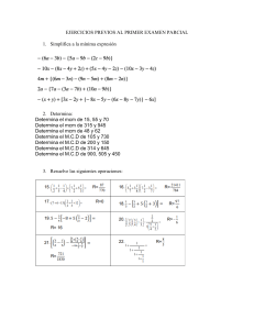 EJERCICIOS PREVIOS AL PRIMER EXAMEN PARCIAL