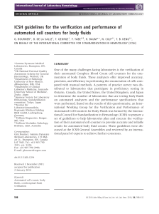 Int J Lab Hematology - 2014 - Bourner - ICSH guidelines for the verification and performance of automated cell counters for (1)