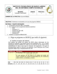 Ensamblador - Practica 1-1 - DEBUG