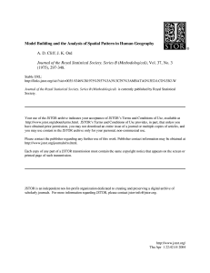 Model Building And The Analysis Of Spatial Pattern In Human Geography