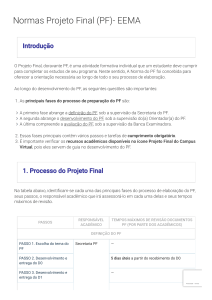 Normas Projeto Final (PF)- EEMA   Normativa Académica