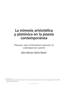 La Mimesis Aristotélica y Platónica en la poesía contemporánea 