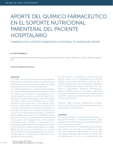 el aporte del QFB en el soporte nutricional parental del paciente hospitalario