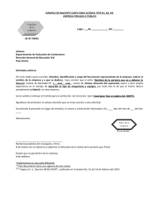 EJEMPLO DE MACHOTE CARTA PARA LICENCIA T