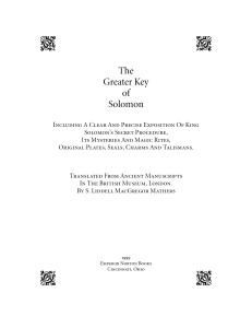 Mathers, MacGregor - The Greater Key of Solomon Vol 1