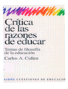 Critica razones educar-Carlos Cullen