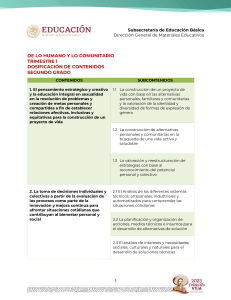 DOSIFICACION CONTENIDOS DHyC 2 T1