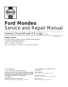 ford mondeo service and repair manual