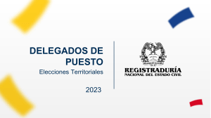 Delegados de puesto - Registraduría Colombia