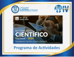 Programa IV Congreso Científico - Universidad Latina de Panamá - Sede Veraguas 2024