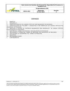 HSE-G-053 Guia Cambios de Personal Por Seguridad De Procesos en Ecopetrol SA