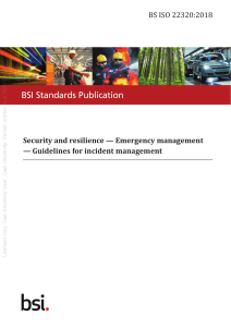 BS ISO 22320 -2018 Security and resilience — Emergency management