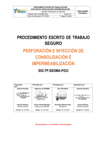SIG-TP-SSOMA-P033 PERFORACIÓN E INYECCIÓN PARA IMPERMEABILIZACIÓN