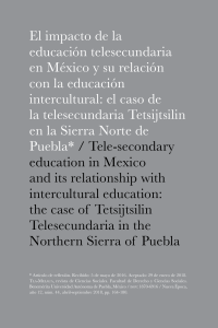 Telesecundaria y Educación Intercultural en Puebla, México