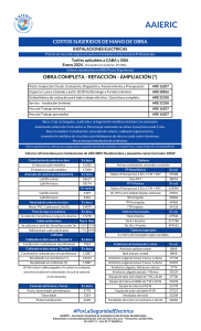 AAIERIC - Costos Sugeridos de Mano de Obra - Enero 2024