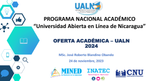 Oferta 2024 Universidad Abierta de Nicaragua