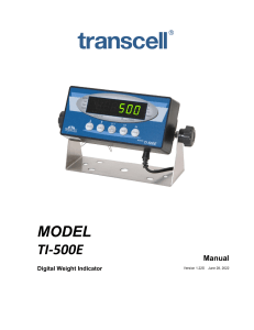 Manual Bascula TI-500E-Version 1.22S